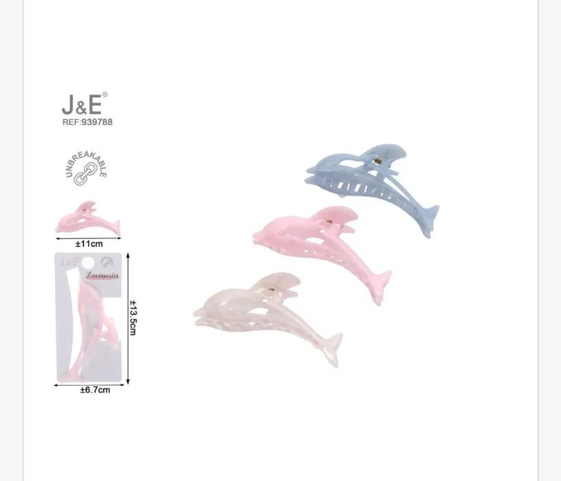 Klamry do włosów kształt delfina J&E REF J-80398 3 szt.