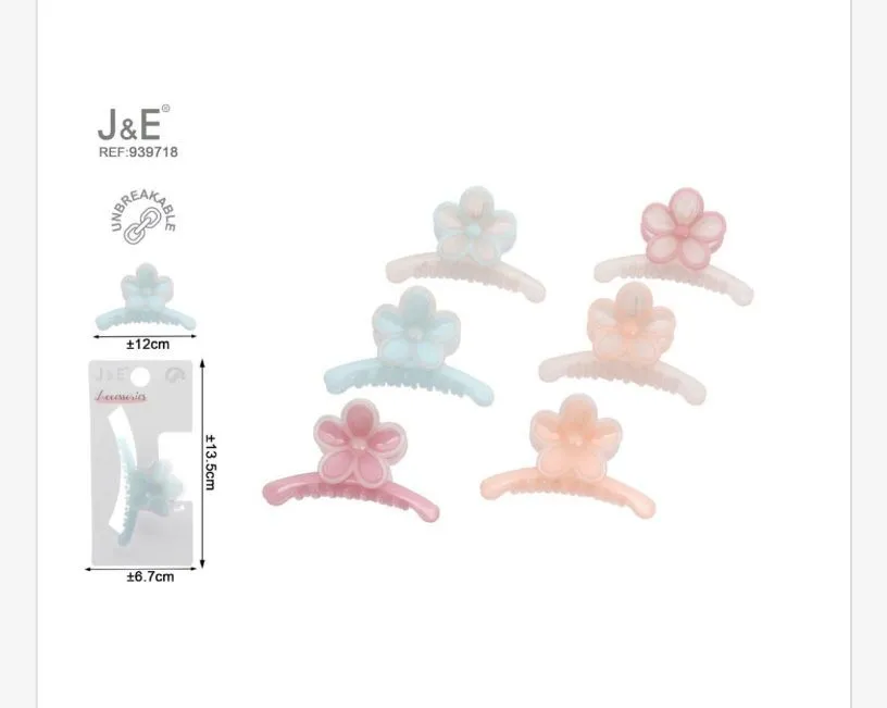 Klamry do włosów J&E REF 803718 kwiatowe 12cm 12szt/op