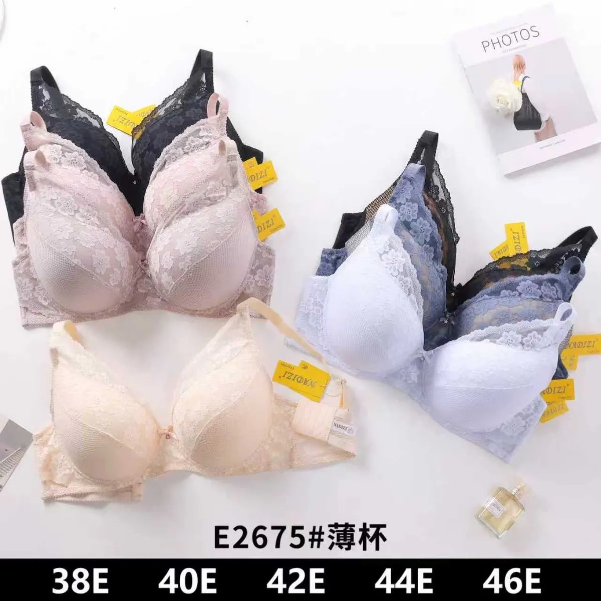 Biustonosz damski push-up koronkowy 38E-46E