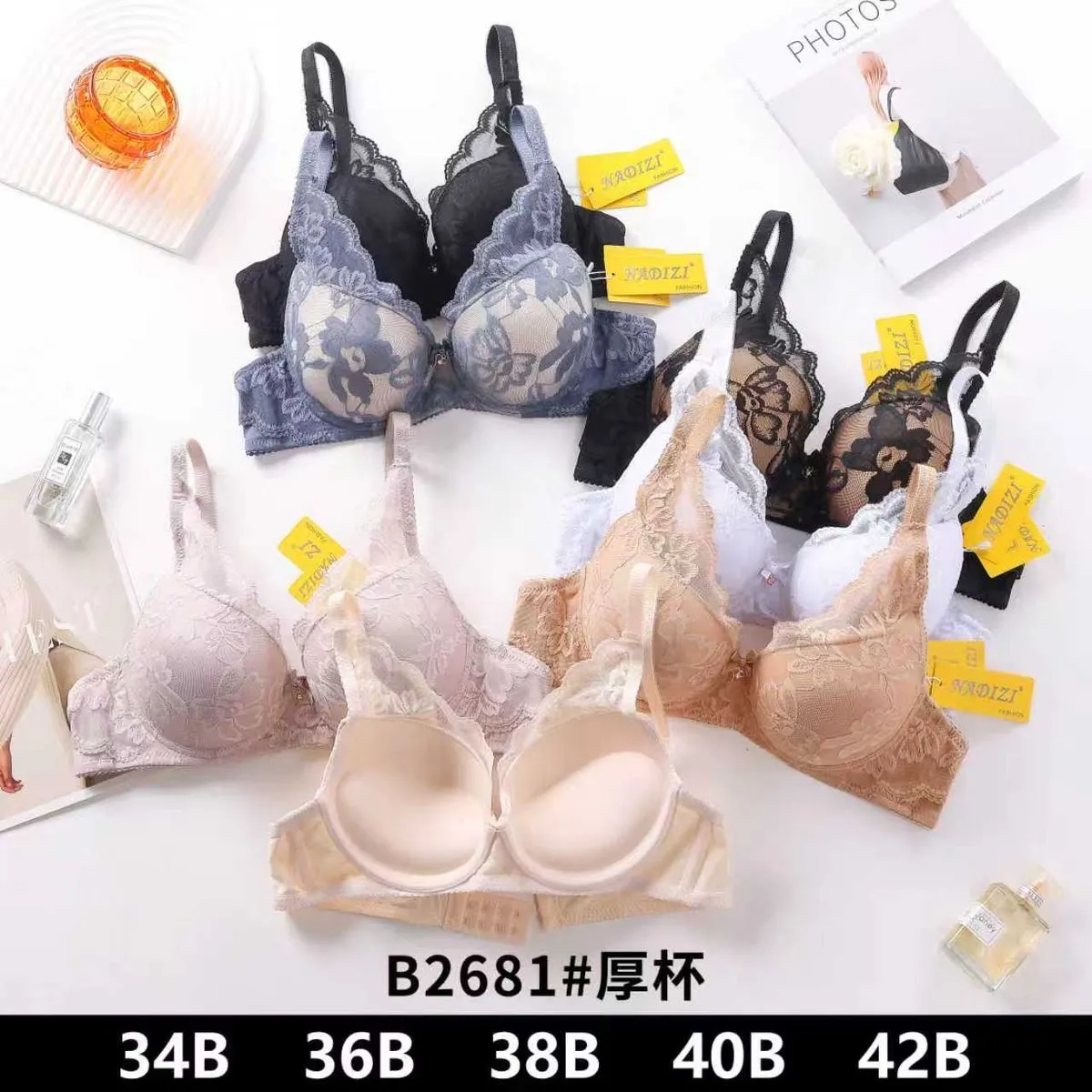 Biustonosz damski koronkowy B2681 różne kolory rozmiary 34B-42B