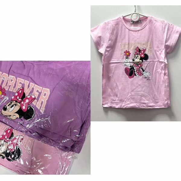 T-shirt Disney Minnie Mouse 4-8L różowy/fioletowy
