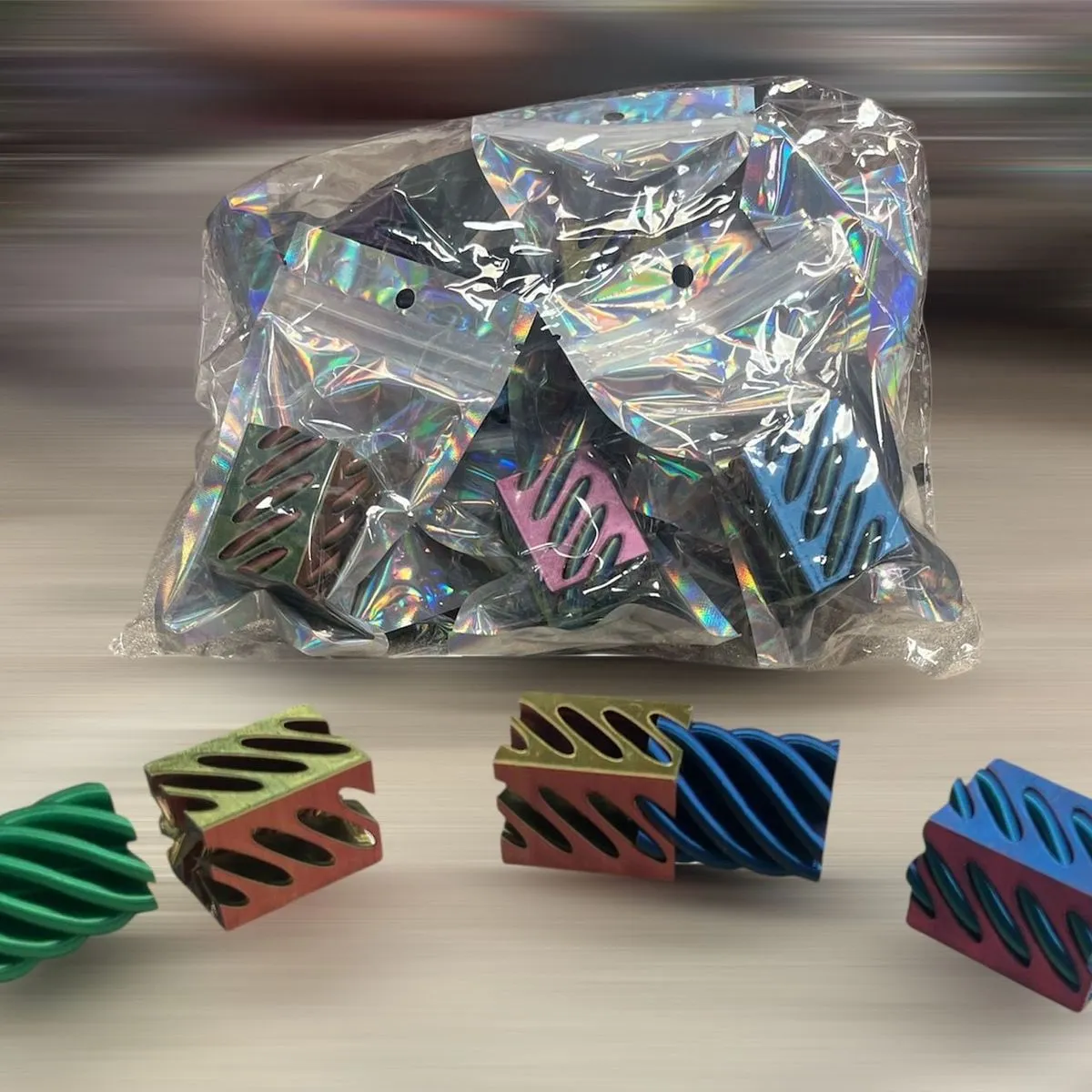 Metalowe Kostki Antystresowe Fidget 12 szt. kolorowe