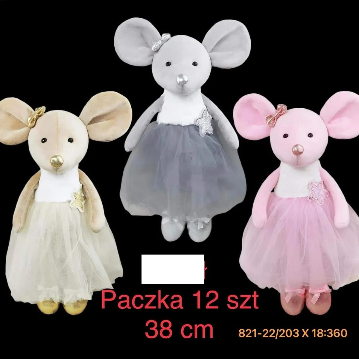 Maskotka Pluszowa Myszka w Tiulowej Spódniczce 38cm