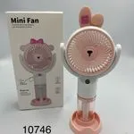 Mini Fan - Wentylator ręczny z mgiełką USB, uszy królika, 12 szt.