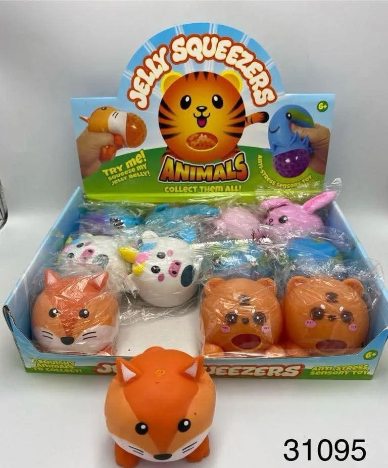 Gniotek Antystresowy Jelly Squeeze Animals Zwierzątka 12szt