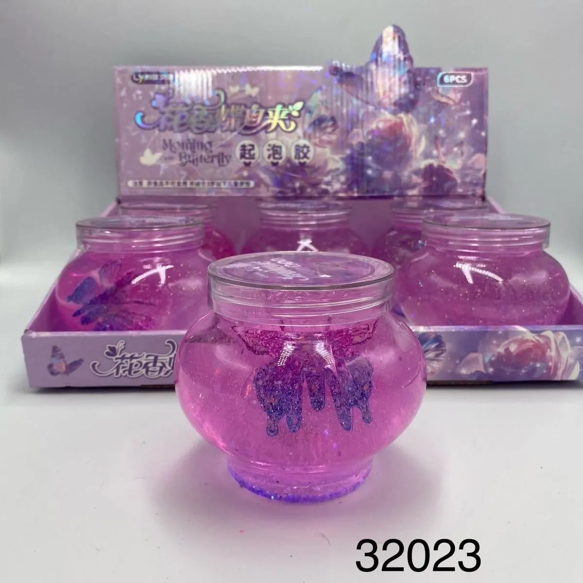 Slime Crystal Mud Butterfly Fioletowa Masa z Motylem 12szt