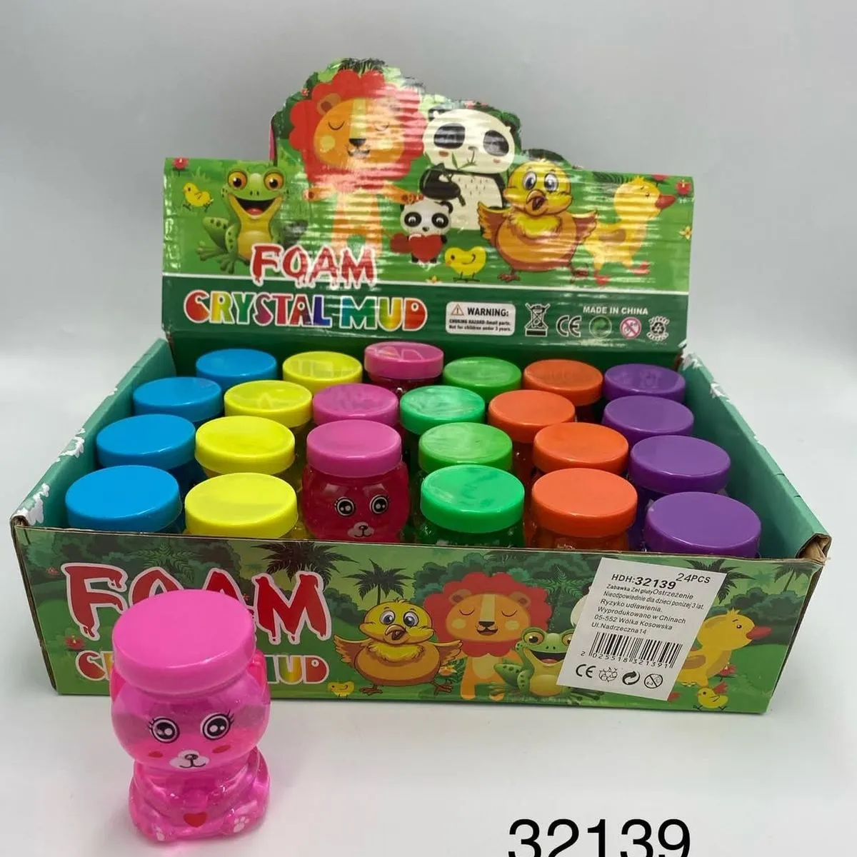 Crystal Mud Foam - Masa Plastyczna Zwierzątka, Mix Kolorów 24 szt.