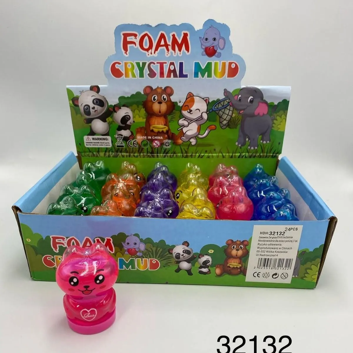 Crystal Mud Foam - Żelowy glut zwierzątko mix kolorów 24 szt.
