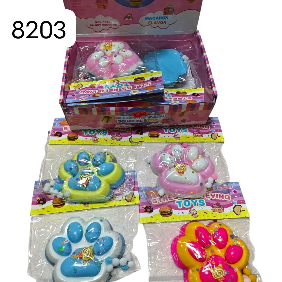 Gniotki Łapki Squeeze Toys Antystresowe, 8 szt.