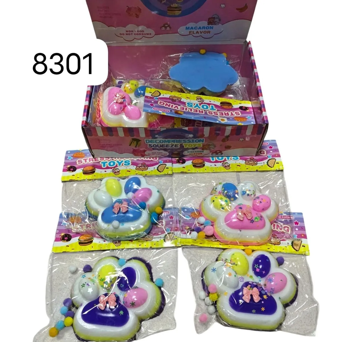 Gniotki Łapki Antystresowe Squeeze, Zestaw 8 szt.