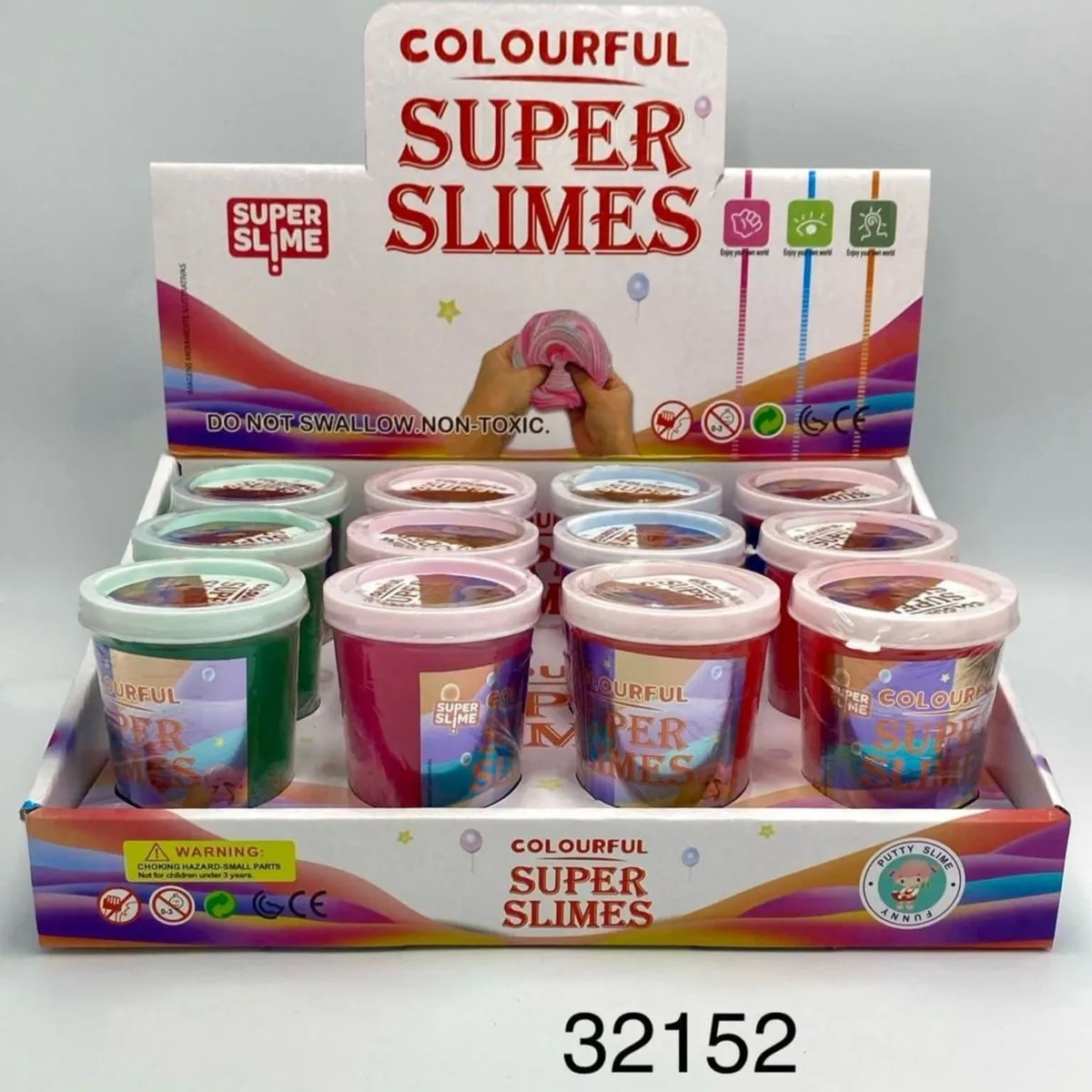 Zabawki Super Slime Colourful - Masa plastyczna 12 szt.