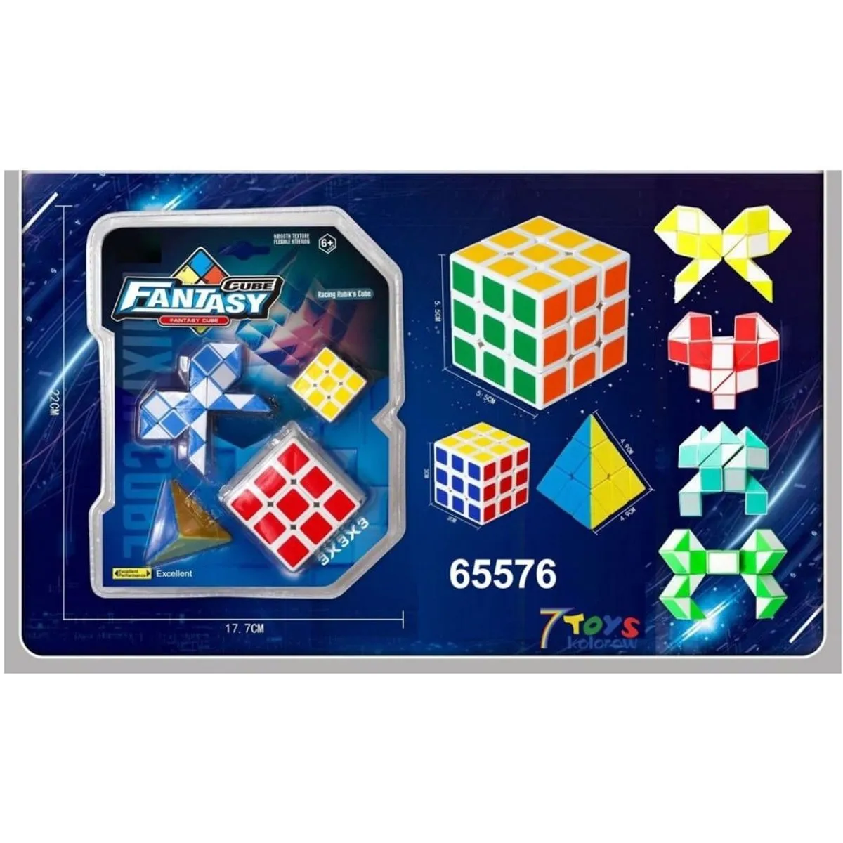 Zestaw Kostka Rubika Fantasy 3x3x3 i Układanki Logiczne 4szt