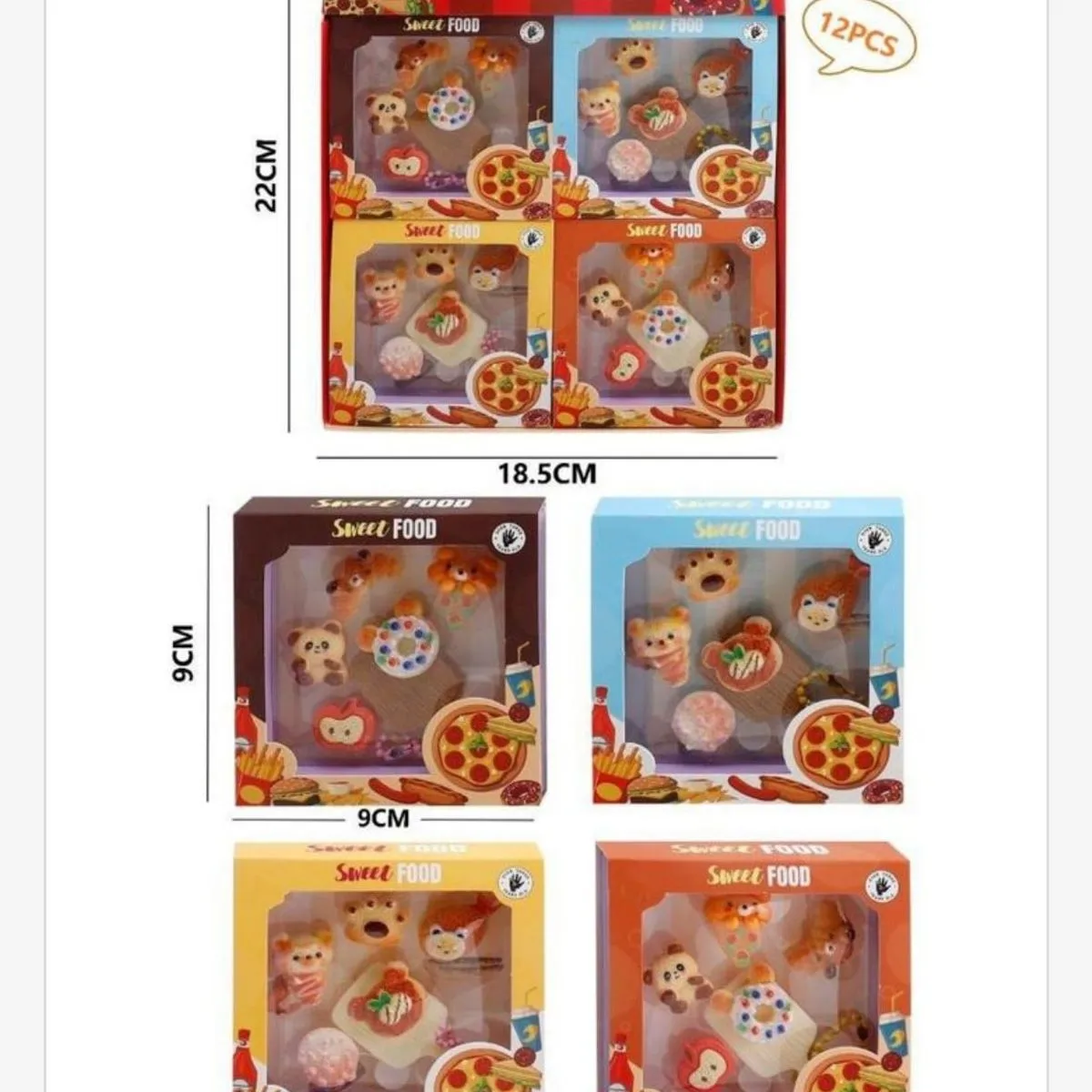 Naklejki Sweet Food 3D Zestaw 12 szt. - Motyw Jedzenie i Zwierzęta