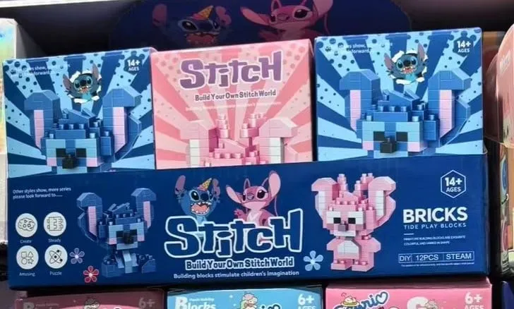 Klocki Stitch DIY Micro Bricks 12 szt. - Niebieska i Różowa