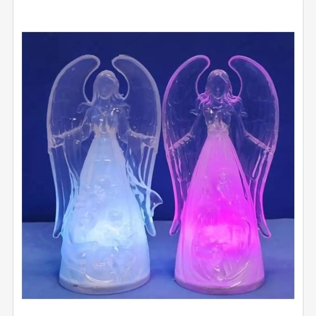 Lampki LED anioły 13cm przezroczyste z podświetleniem