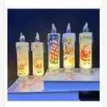 Świeca LED świąteczna 5.7x18.3cm z motywami bożonarodzeniowymi