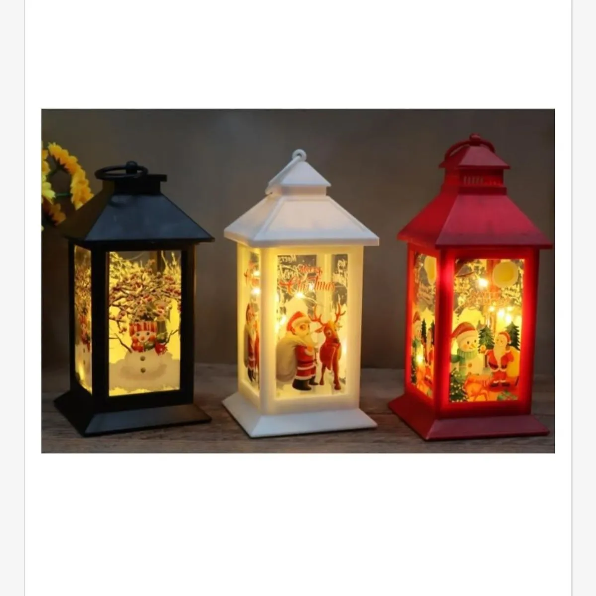 Lampki Świąteczne LED 8.2x17.3cm Czarny/Biały/Czerwony