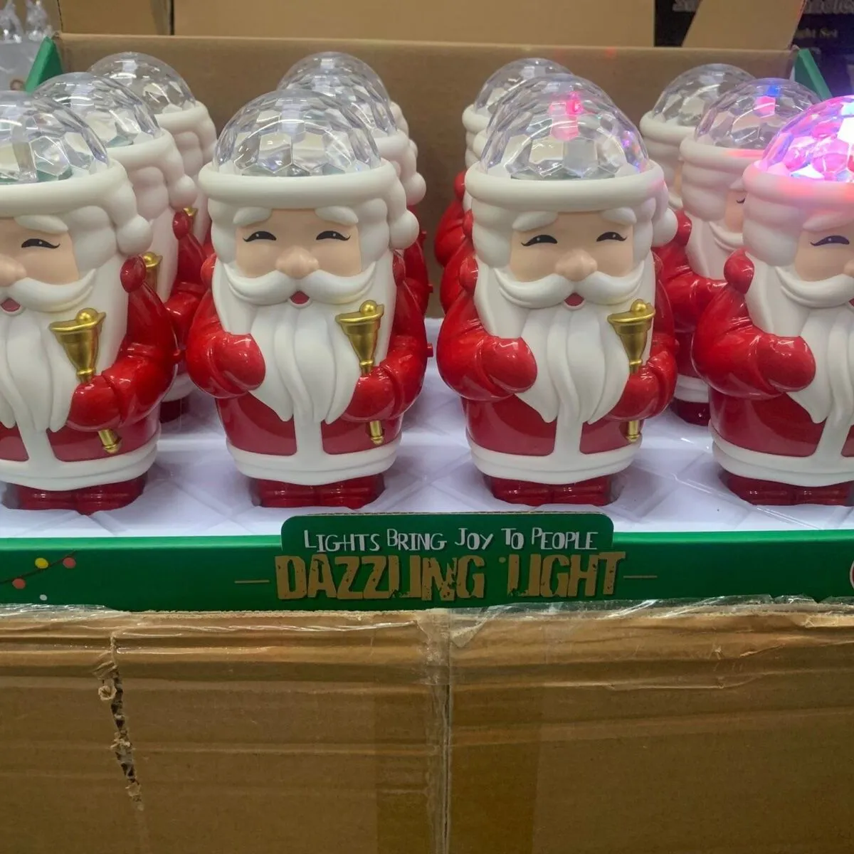 Lampka LED Świąteczny Mikołaj Czerwony z Dyskotekową Kopułą