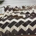 Komplet Pościel 3cz Satin 160/200 Zigzak Brązowy