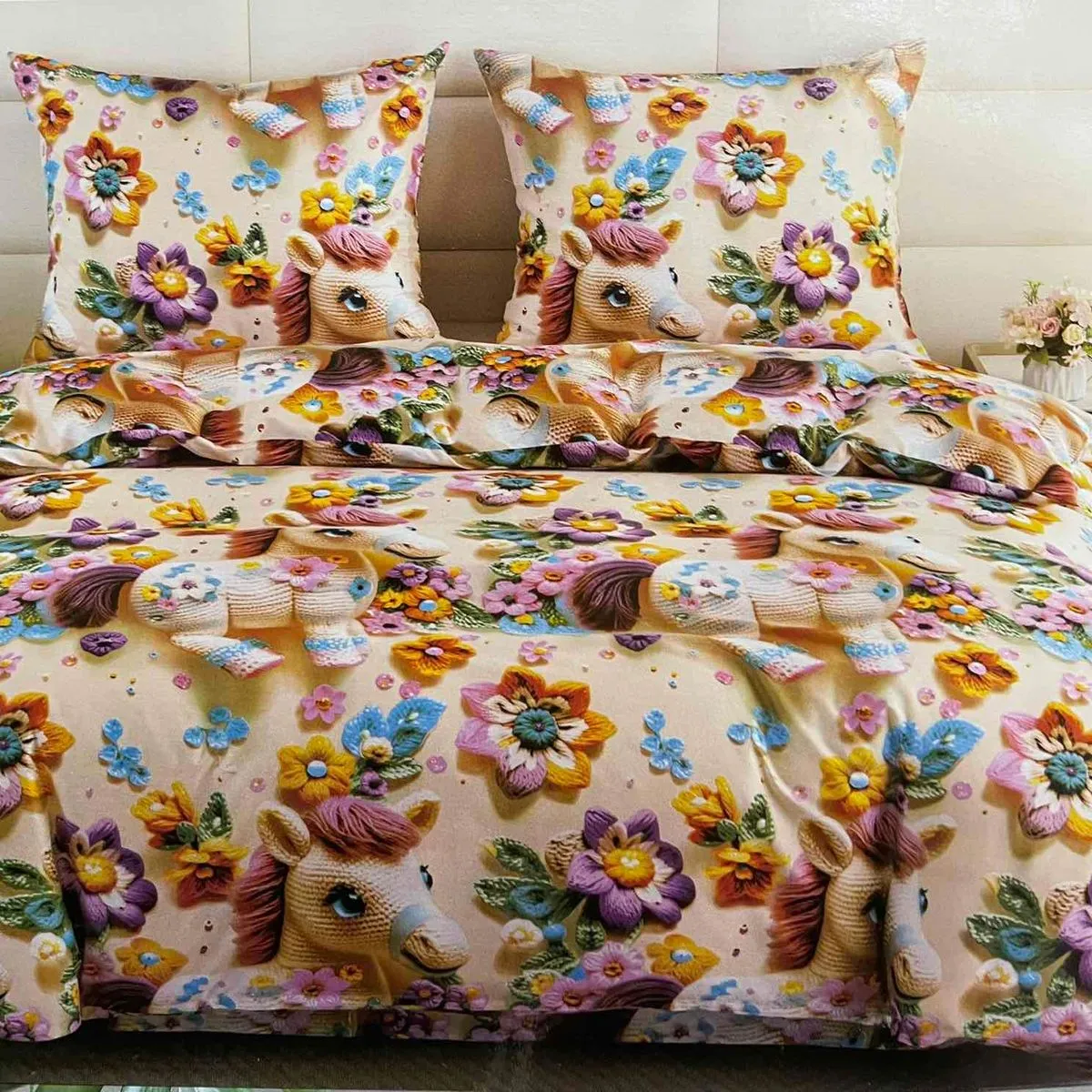 Komplet Pościel 3CZ 160/200 Unicorn Kwiaty