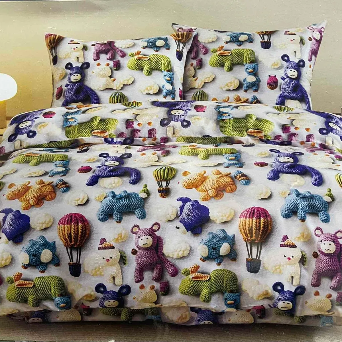 Komplet Pościel 3CZ 160/200 Zwierzęta Balony