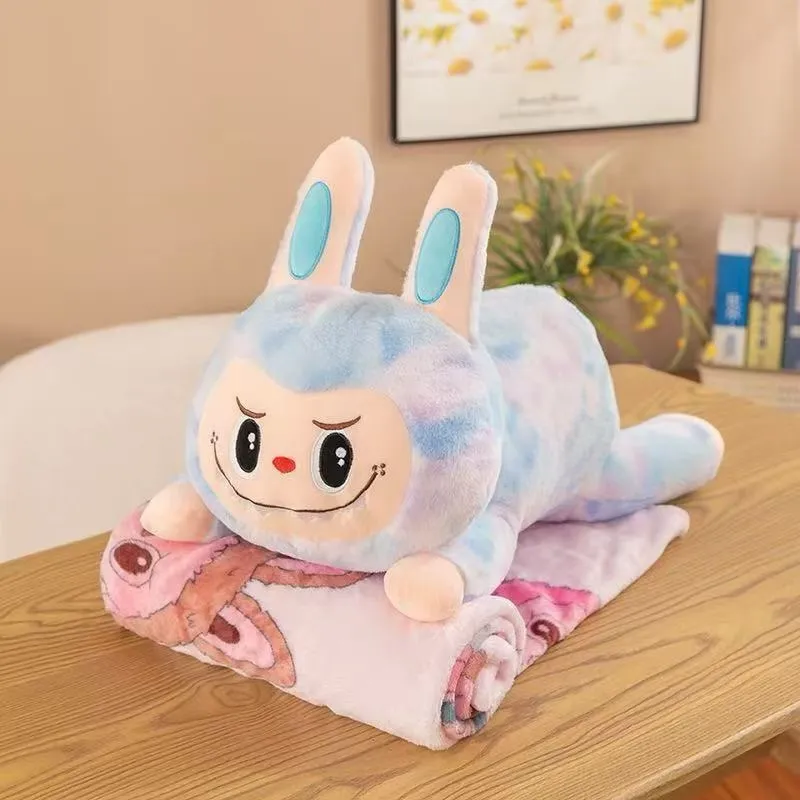 Maskotka Labubu z Kocykiem Niebiesko-Fioletowa