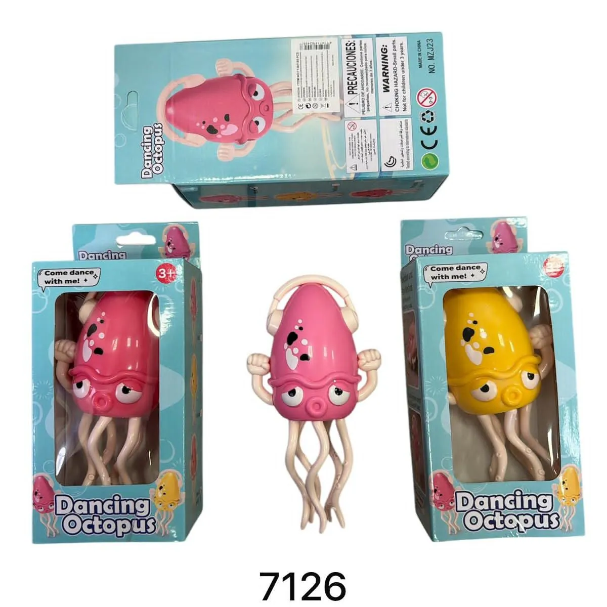 Zabawka Dancing Octopus - różowa i żółta, 32 szt/opak.