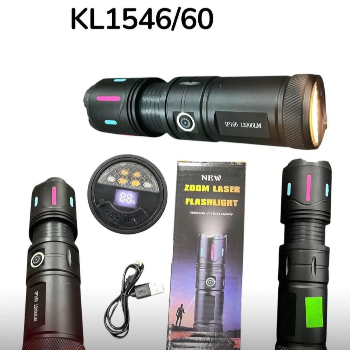 Latarka LED zoom laser KL1546/60 1800LM