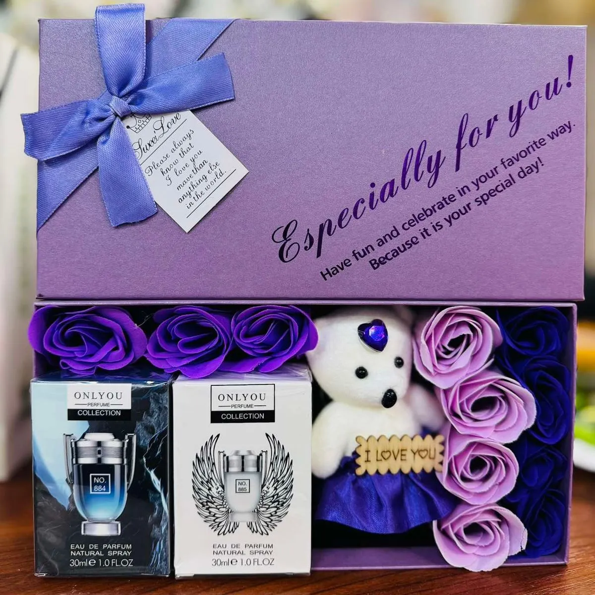Zestaw Walentynkowy Perfumy Only You + Róże z Misiem