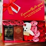 Zestaw Prezent Walentynki: Perfumy, Róże, Pluszak