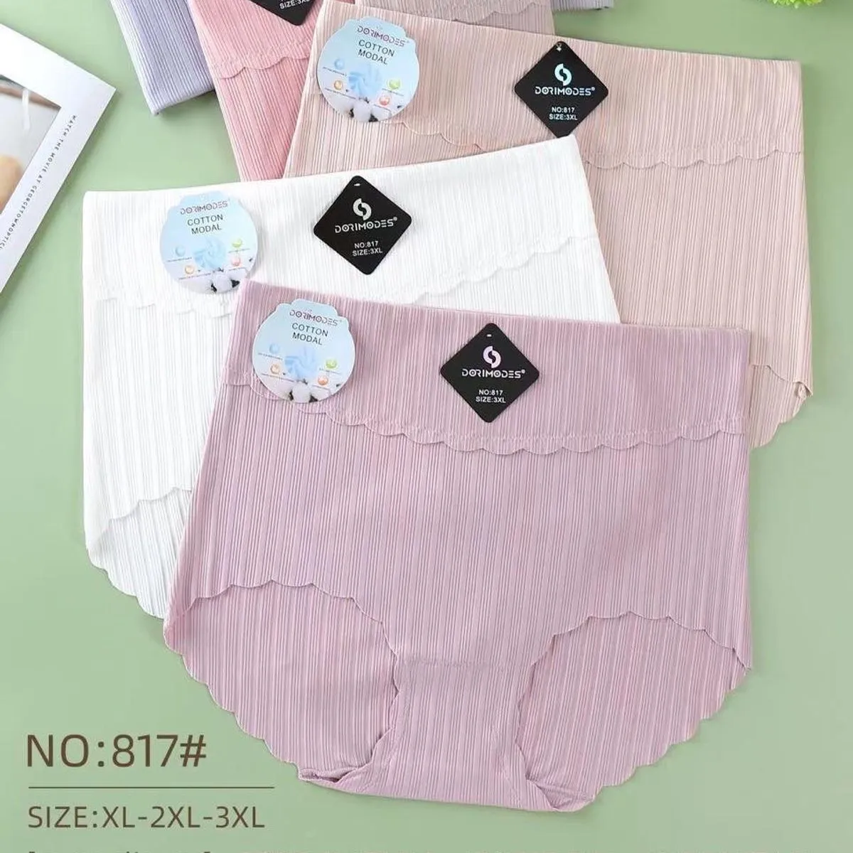 Majtki damskie bezszwowe XL-XXL 50% bawełna 42% modal 8% elastan
