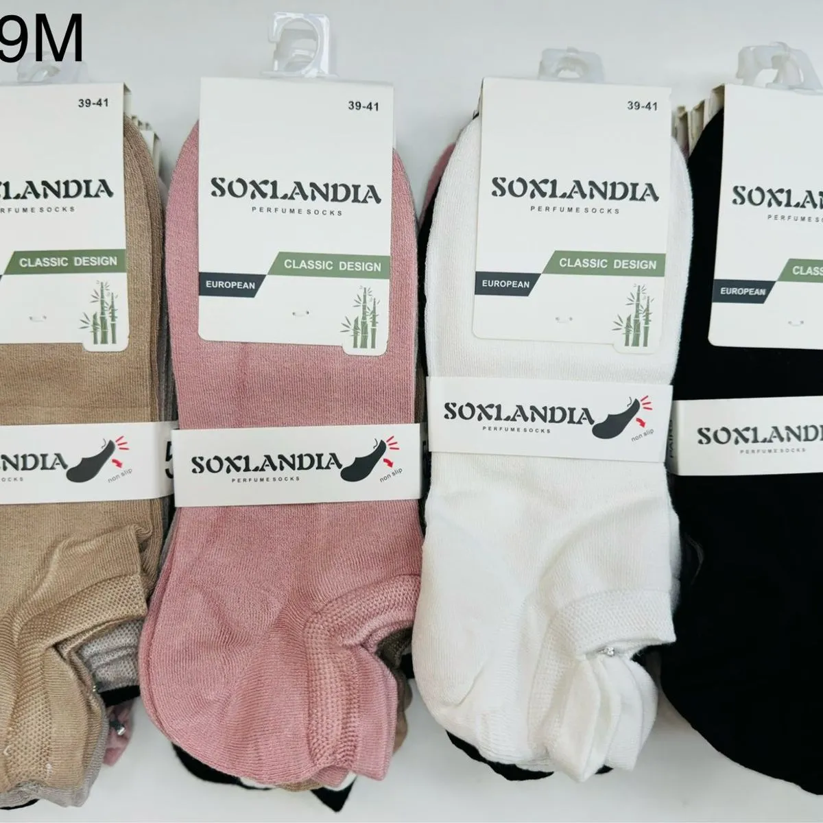 Skarpetki damskie Soxlandia N29M beżowe różowe białe czarne