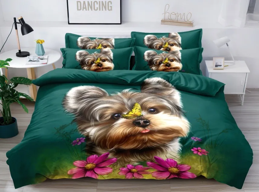 Komplet Pościel 3D Milano 4CZ 160/200 z Yorkie