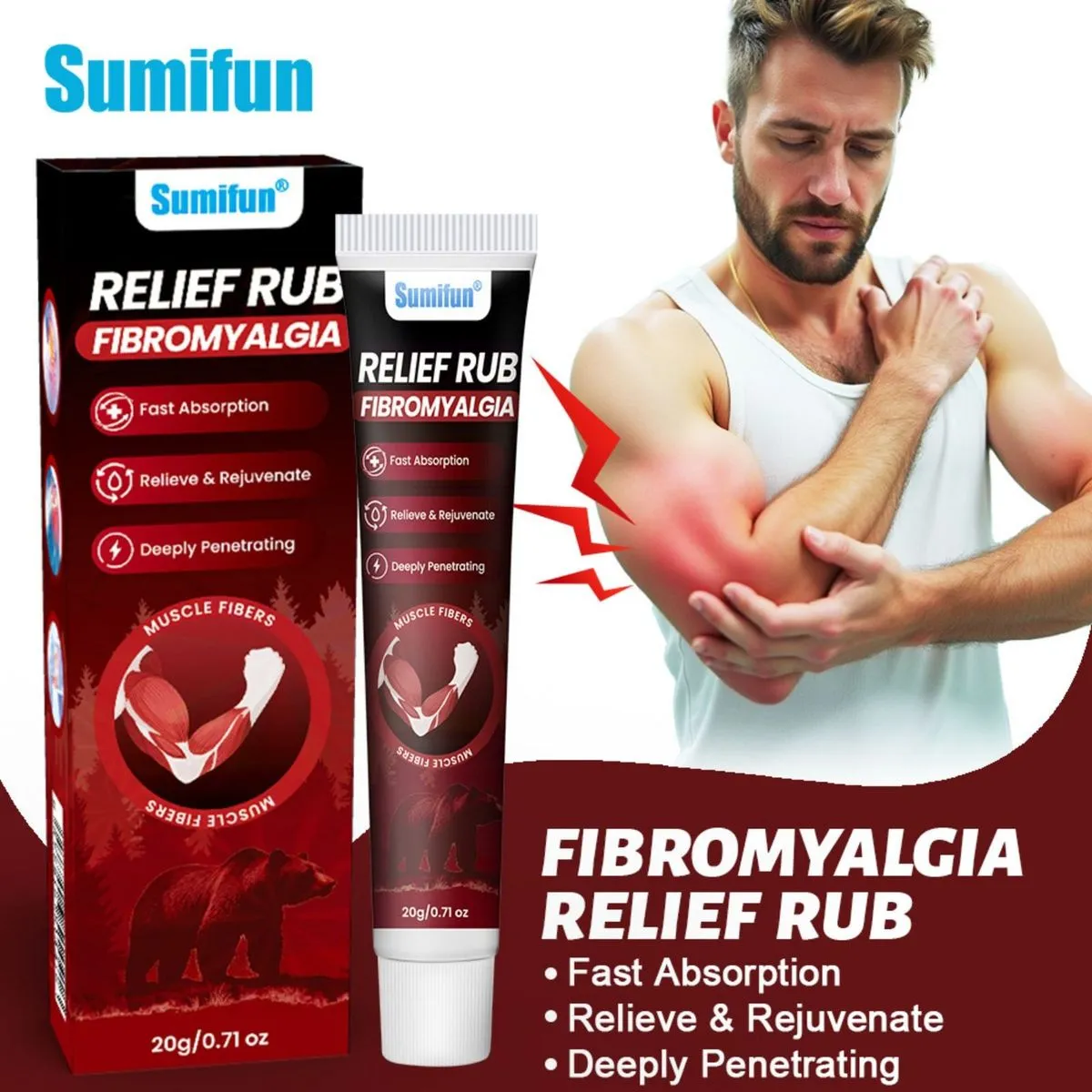 Krem przeciwbólowy Sumifun Relief Rub Fibromyalgia 20g