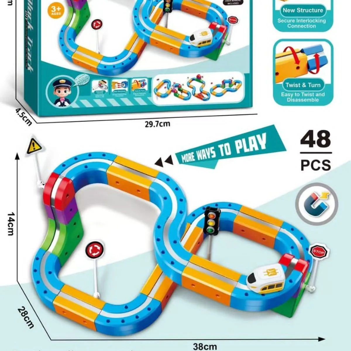 Zabawki Building Blocks Track 48PCS tor wyścigowy