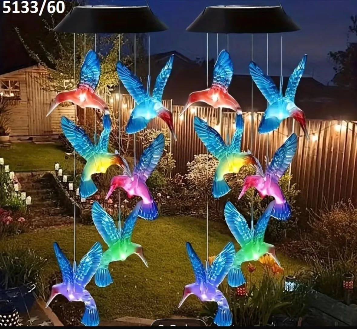 Solarna lampa wisząca kolibry LED