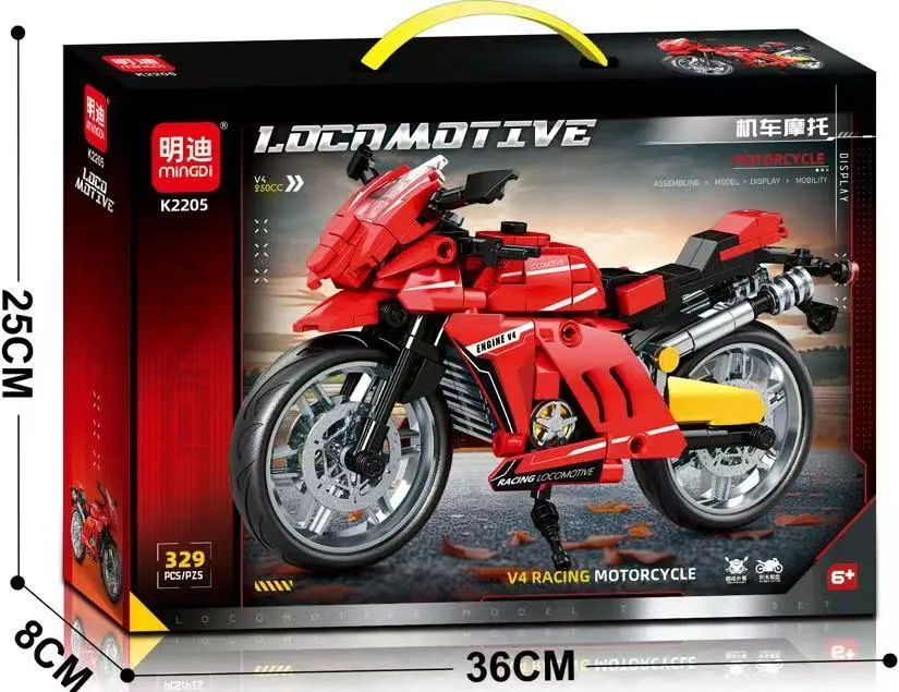 Klocki Locomotive V4 Racing Motorcycle 329PCS