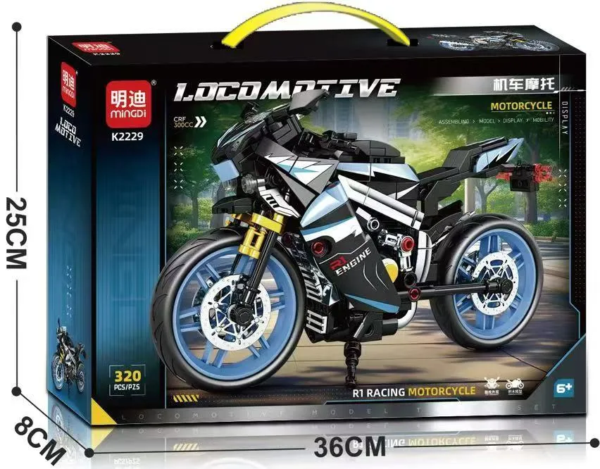 Klocki MINGYO Locomotive Racing Motorcycle 320PCS 36x25cm