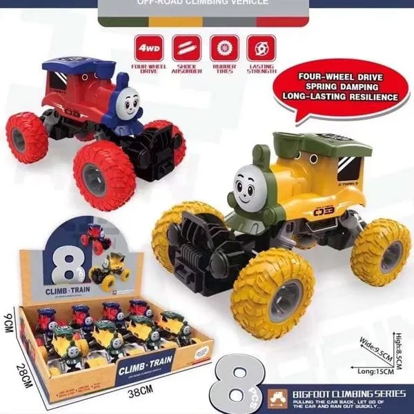 Zabawka Climb Train terenowy 4WD resorowany 15cm napęd pull-back