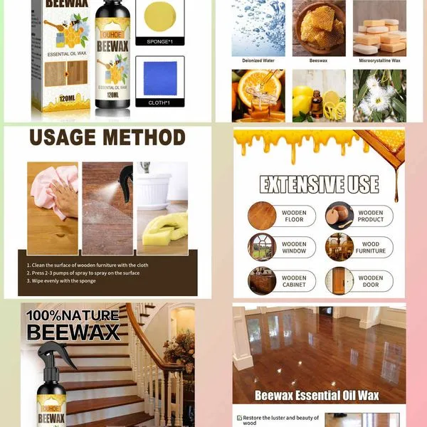 OUHOE Beeswax Spray 120ml - Naturalny Wosk do Drewna z Akcesoriami