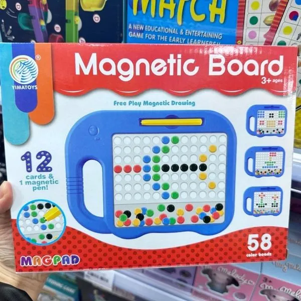 Tablica magnetyczna YIMATOYS MAGPAD Słoń 58 koralików + 12 kart