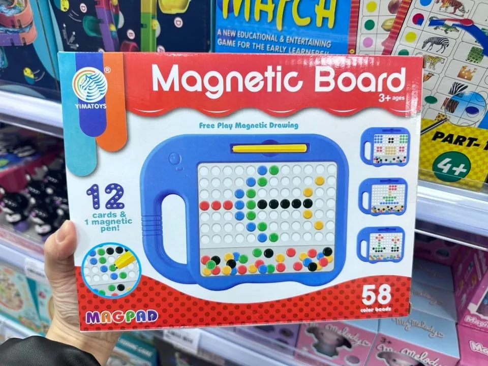 Tablica magnetyczna YIMATOYS MAGPAD Słoń 58 koralików + 12 kart