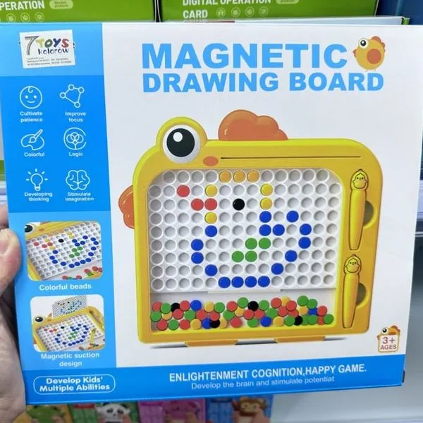 Magnetyczna tablica do rysowania żółta żabka PK12106 + 2 rysiki