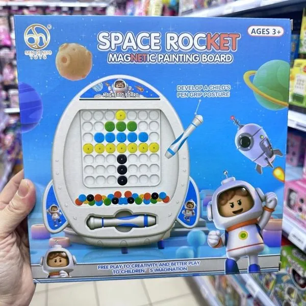 Magnetyczna tablica do rysowania Space Rocket z kulkami
