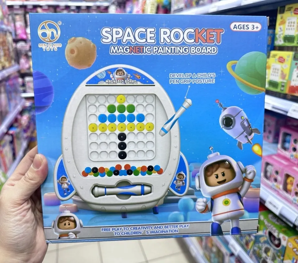 Magnetyczna tablica do rysowania Space Rocket z kulkami