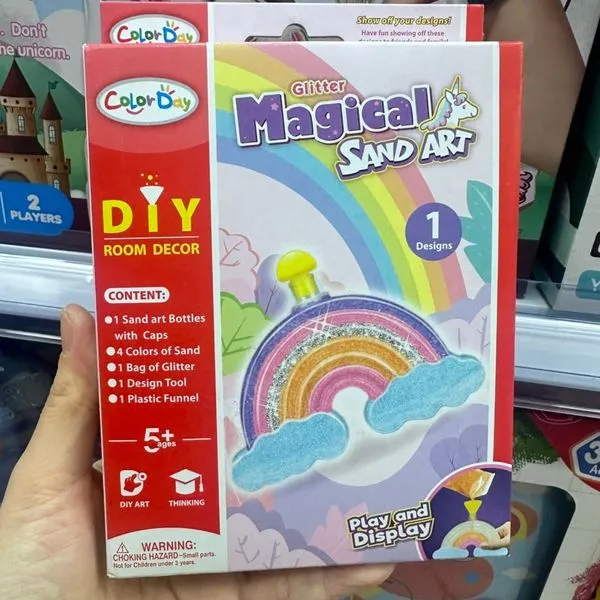 Zestaw Kreatywny Magical Sand Art Glitter DIY Tęcza Color Day