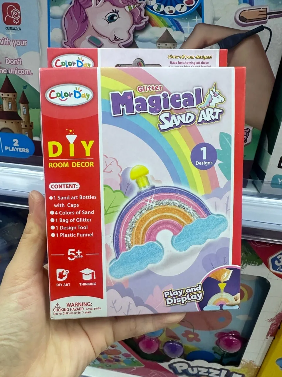 Zestaw Kreatywny Magical Sand Art Glitter DIY Tęcza Color Day