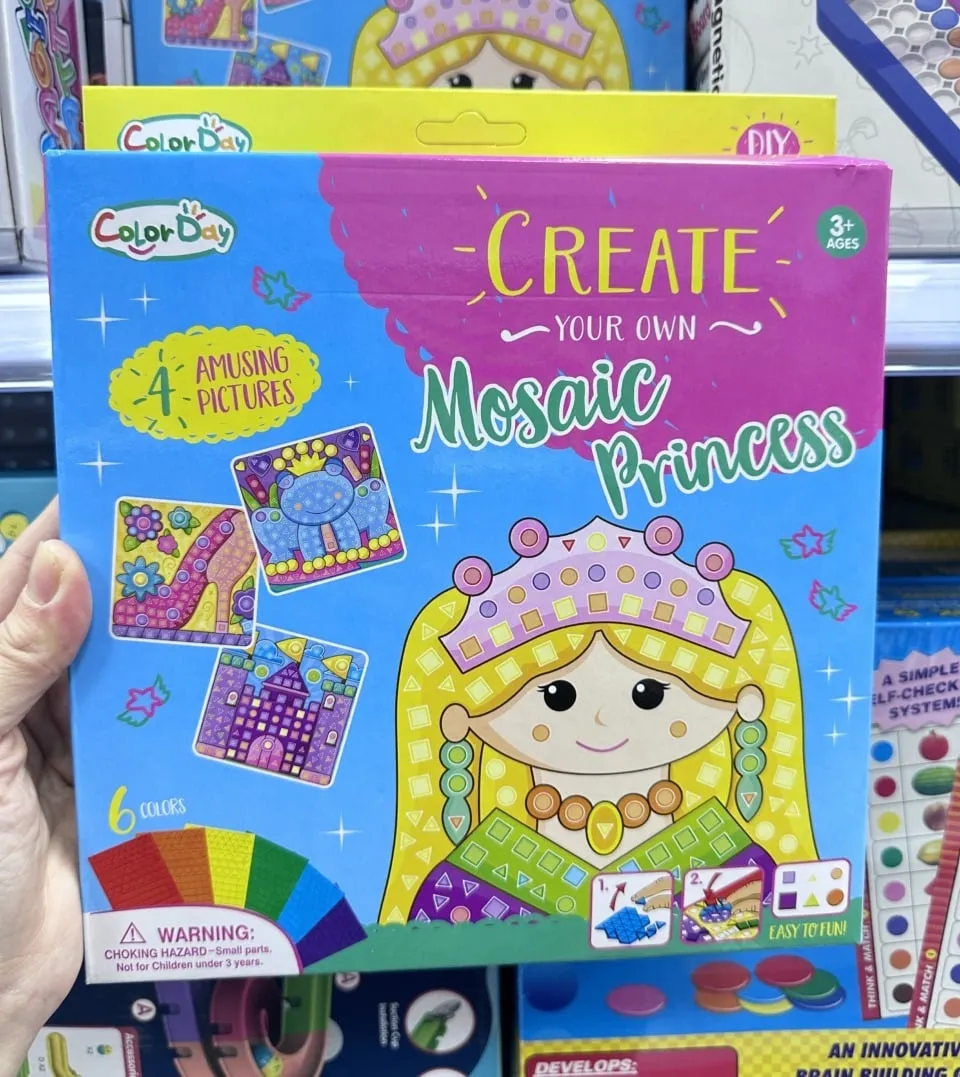 Mozaika kreatywna Księżniczka Color Day, 4 wzory, 6 kolorów, DIY