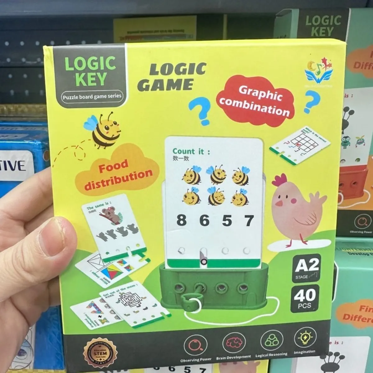 Gra logiczna Logic Key 40 elementów, STEM, Part-I