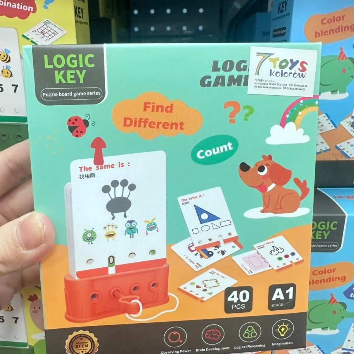 Gra logiczna Logic Key 40 kart z podstawą i sznurkiem, etap A1